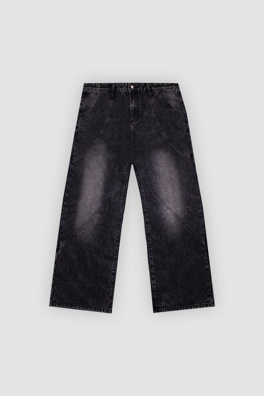 Washed Black Vortex Denim