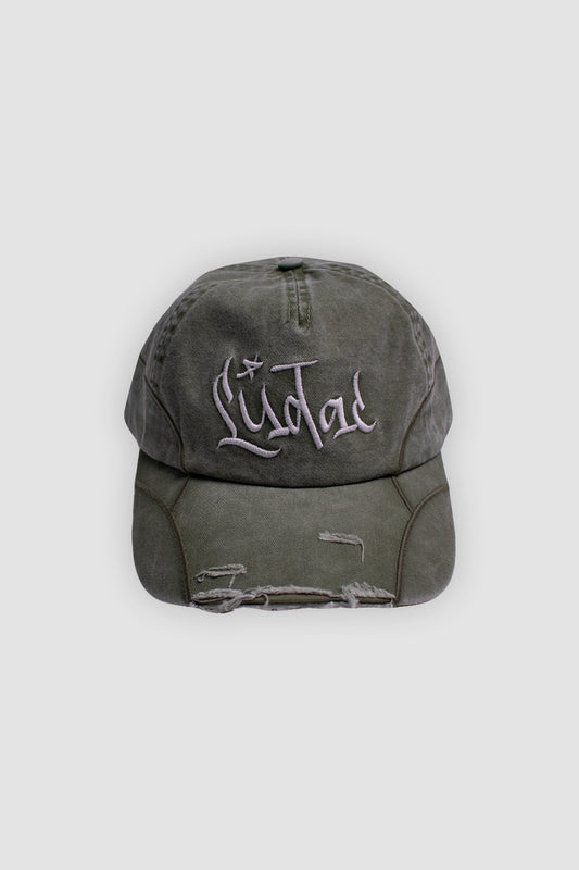 Olive Distressed Star Cap