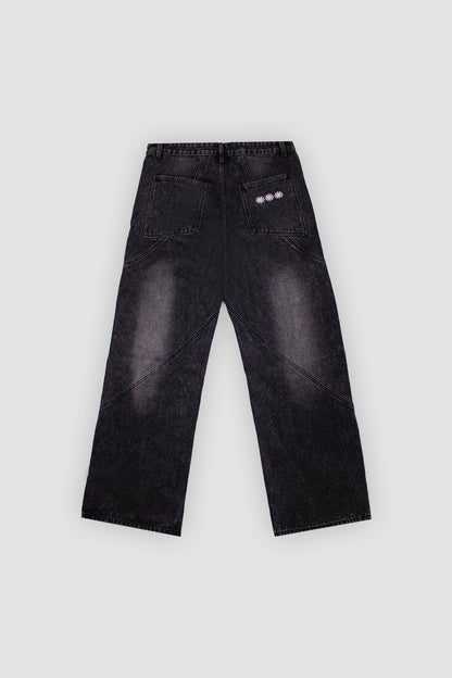 Washed Black Vortex Denim