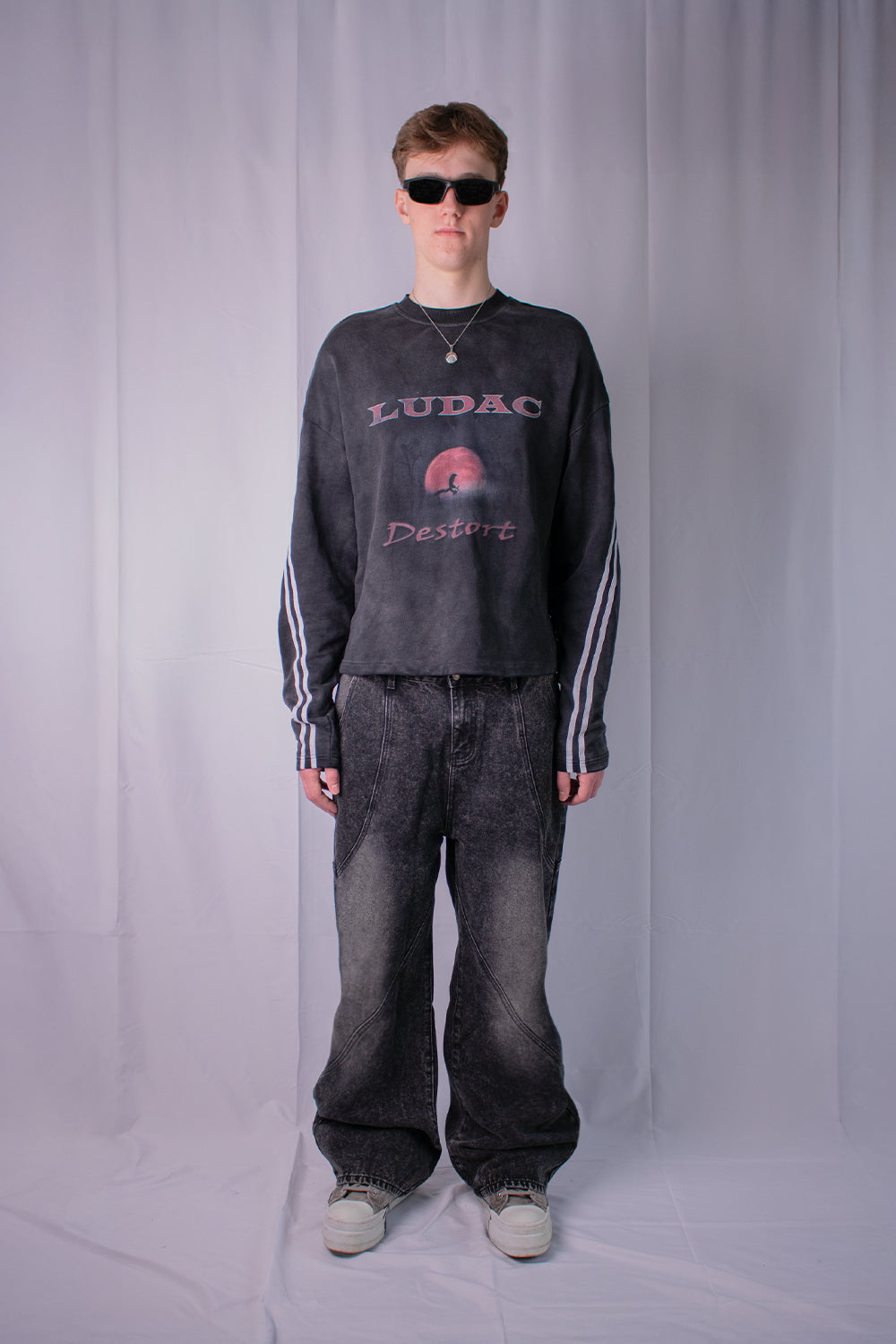 Washed Black Vortex Denim