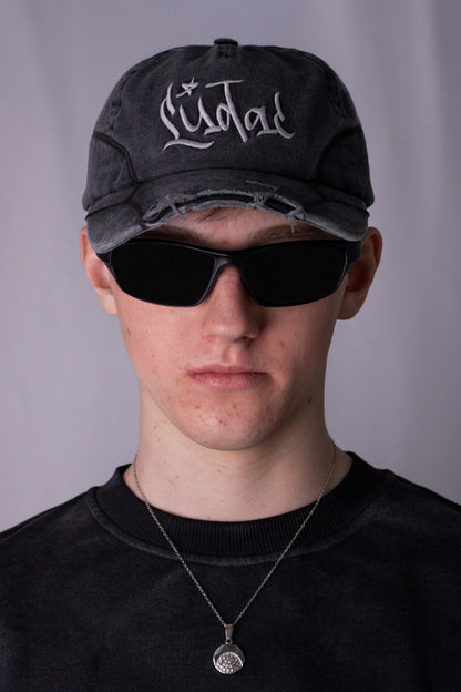 Grey Distressed Star Cap
