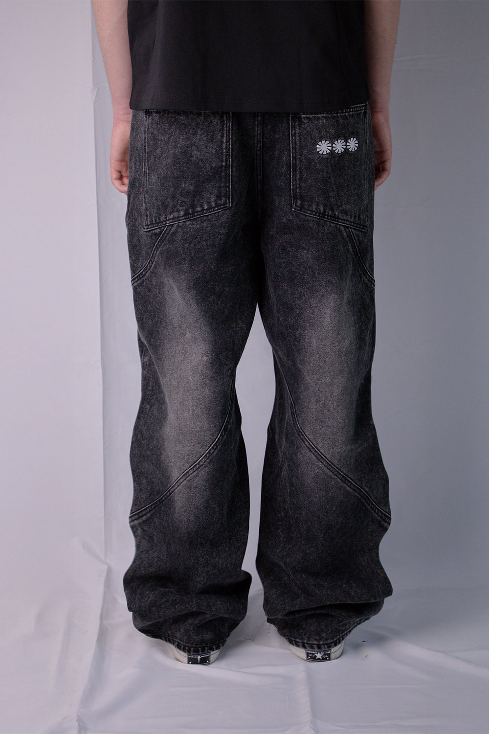 Washed Black Vortex Denim
