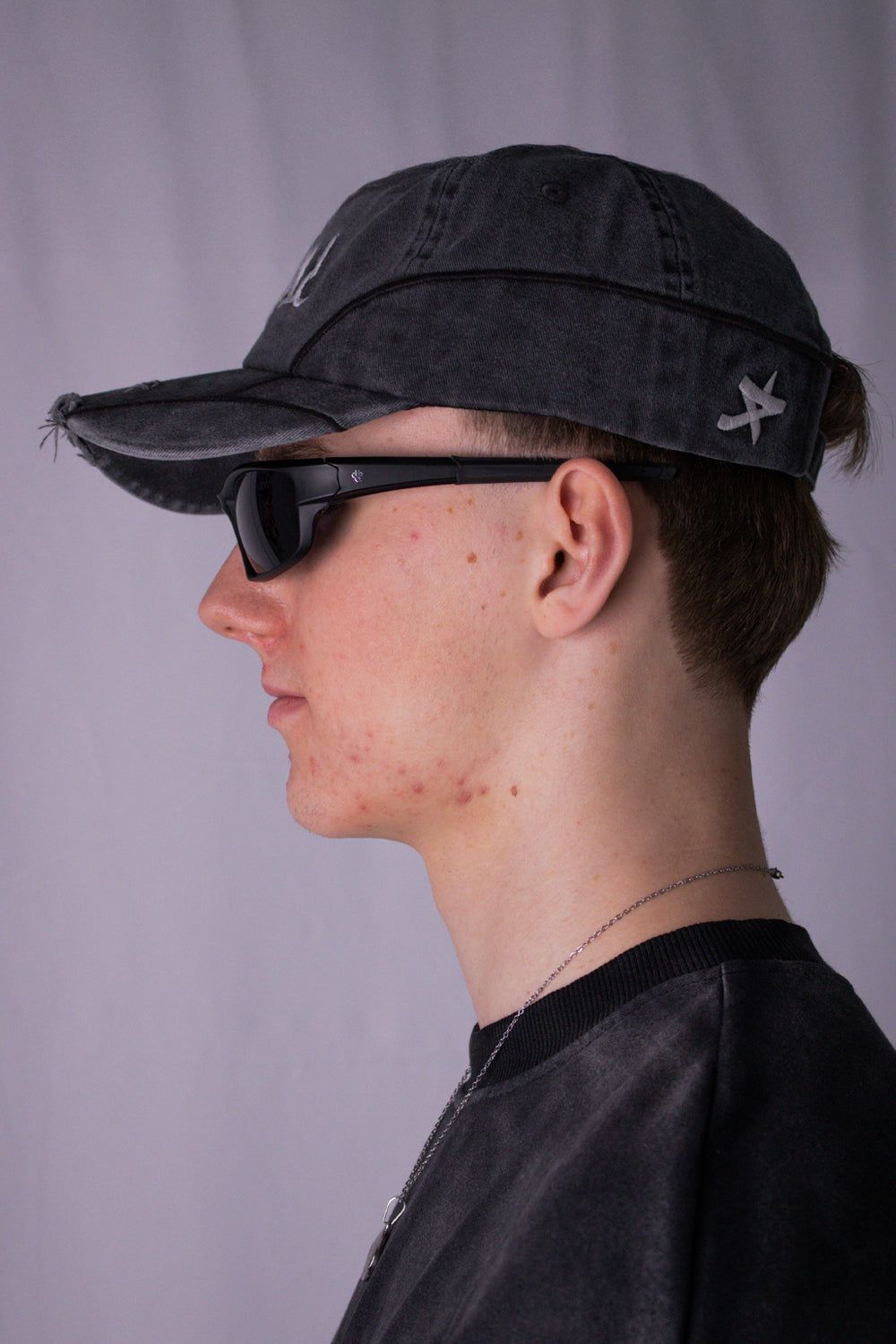 Grey Distressed Star Cap